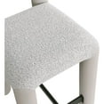 thumbnail image 4 of Meridian Furniture Amari Taupe Vegan Leather and Boucle Fabric Stool, 4 of 9