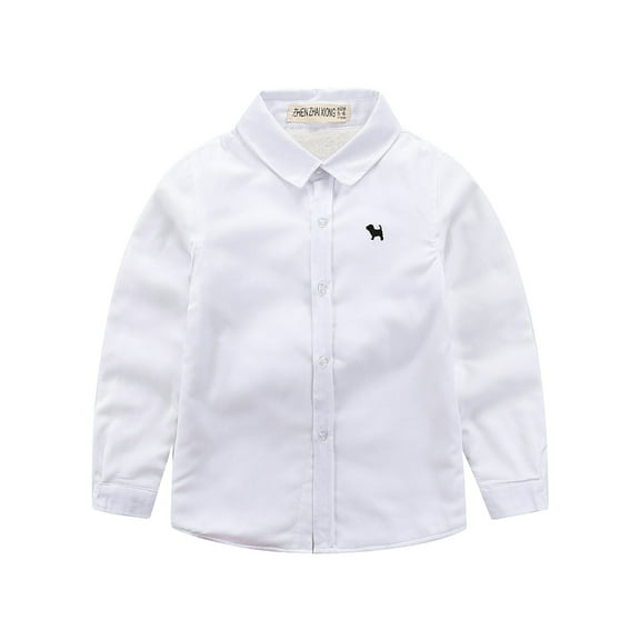 Esaierr Kids Baby Boys Fall Winte Shirt for Boys Girls,Youth Casual Solid Color Fleece Shirt Top Little Big Boys Soft Plush Cotton Long Sleeve Button Flannel Shirt for 2-14 Years