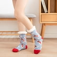 thumbnail image 4 of Christmas Thermal Fuzzy Slipper Socks Funny Cartoon Fleece Non-Slip Foot Warmer, 4 of 21