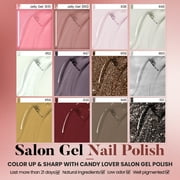 Candy Lover Gel Nail Polish Kit with UV LED Lamp, 12 Colors Classy Gel Polish Starter Kit, All-in-One Quick Dry Soak Off Nail Gel Manicure Kit with DIY Tools Valentine Gift for Women