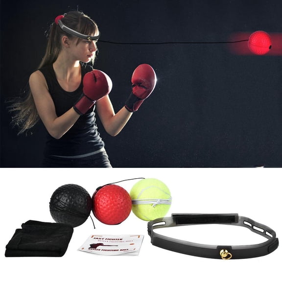 Qinlorgo 3 Pack Silica Gel Fight Ball Boxing React Training Punch with Band