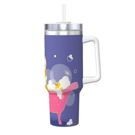 

Sikiie Dog Washes in a Bath Insulated Stainless Water Bottle Lid Travel Mug Cup Insulated Tumblers Cup 40oz Ice Bully With Handle