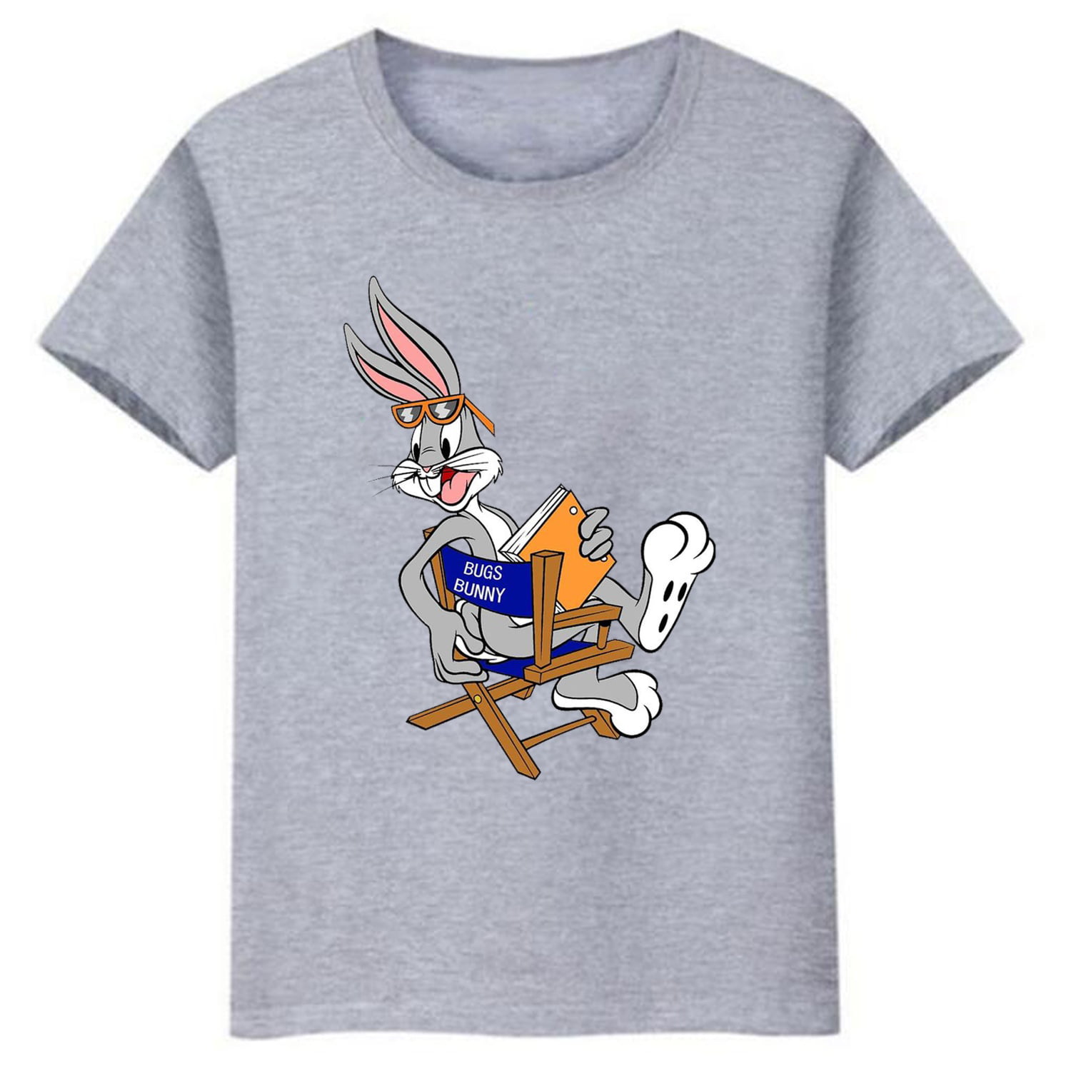 for Bunny Rabbit Funny Cartton Graphic O-Neck Unisex Bugs Streewear Looney Sleeves, Printed Children White T-Shirts Tunes Short Tops