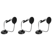 3) Rockville Microphones+Gooseneck Stands+Pop Filters 4 Recording,Studio,Podcast