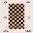 thumbnail image 3 of JONATHAN Y Meadow Grace Polypropylene Bishop Geometric Checker Waterproof Reversible Foldable Plastic Straw Outdoor Area Rug for Patio with Handheld Bag, 5' x 8', Black and Cream MDW103A-5, 3 of 9