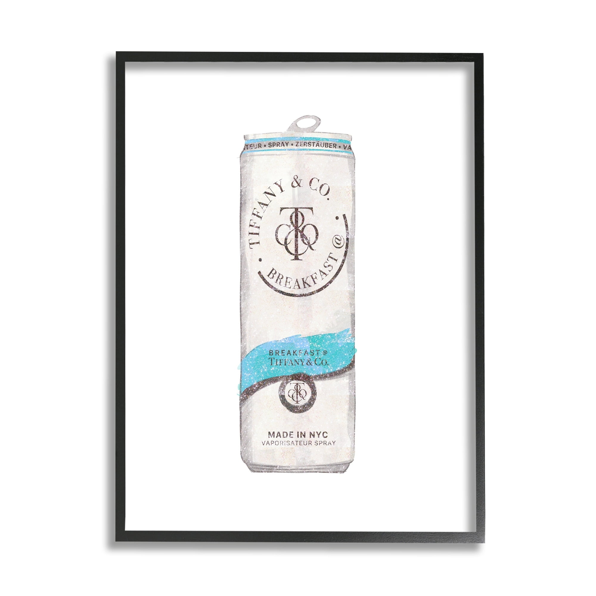 Stupell Industries Blue Designer Fashion Emblem Beverage Can Illustration Framed Wall Art, 24 x 30, Design by Ziwei Li
