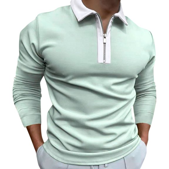 Gubotare Mens Winter Polo Shirts Long Sleeve Mens Polo Shirts Long Sleeve Men's Polo Shirts Long Sleeve Casual Shirts (Mint Green,XXL)