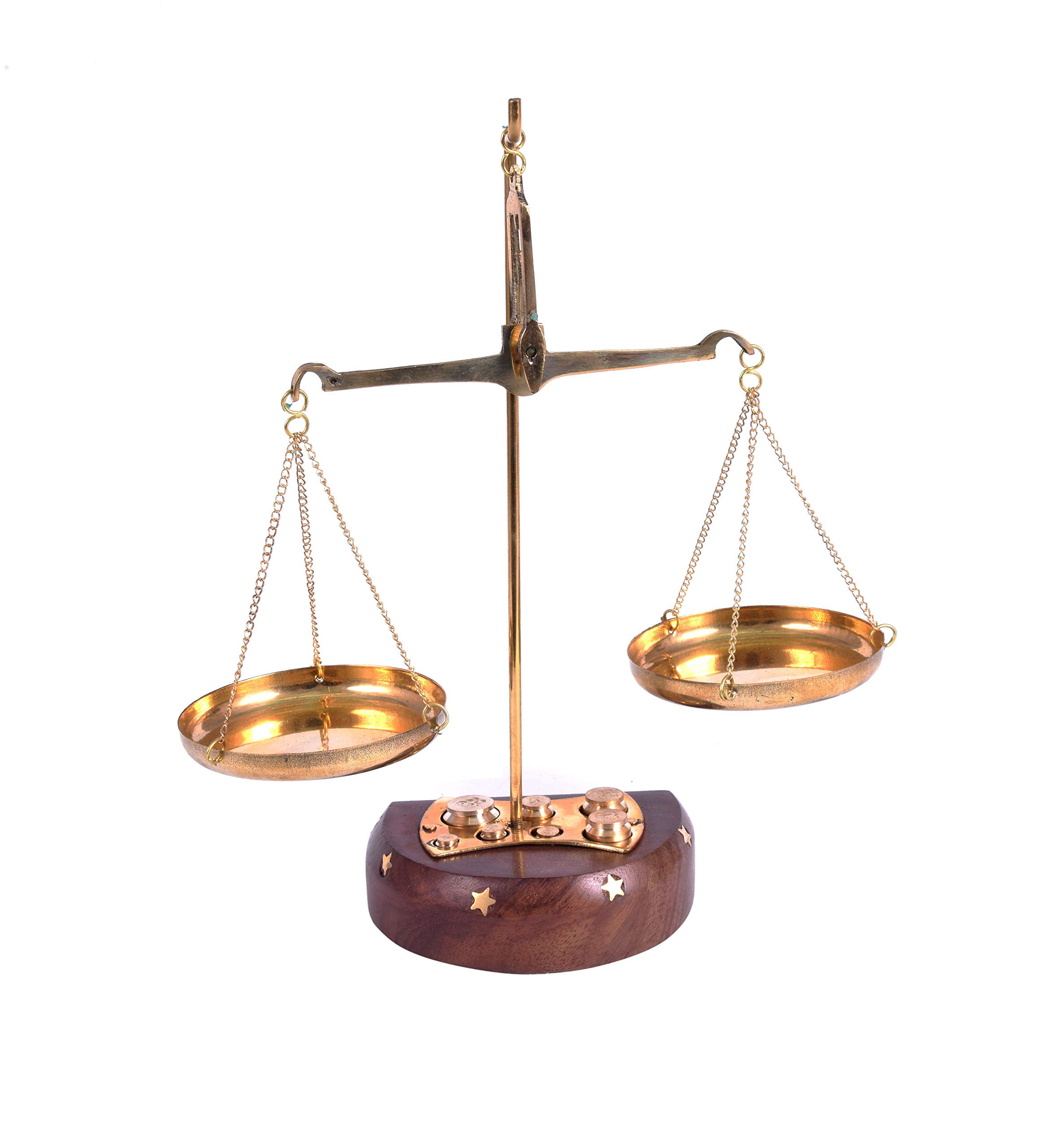 Beautiful Brass Decorative Weighing Scale Balance Tarazu Measure Showpiece 
