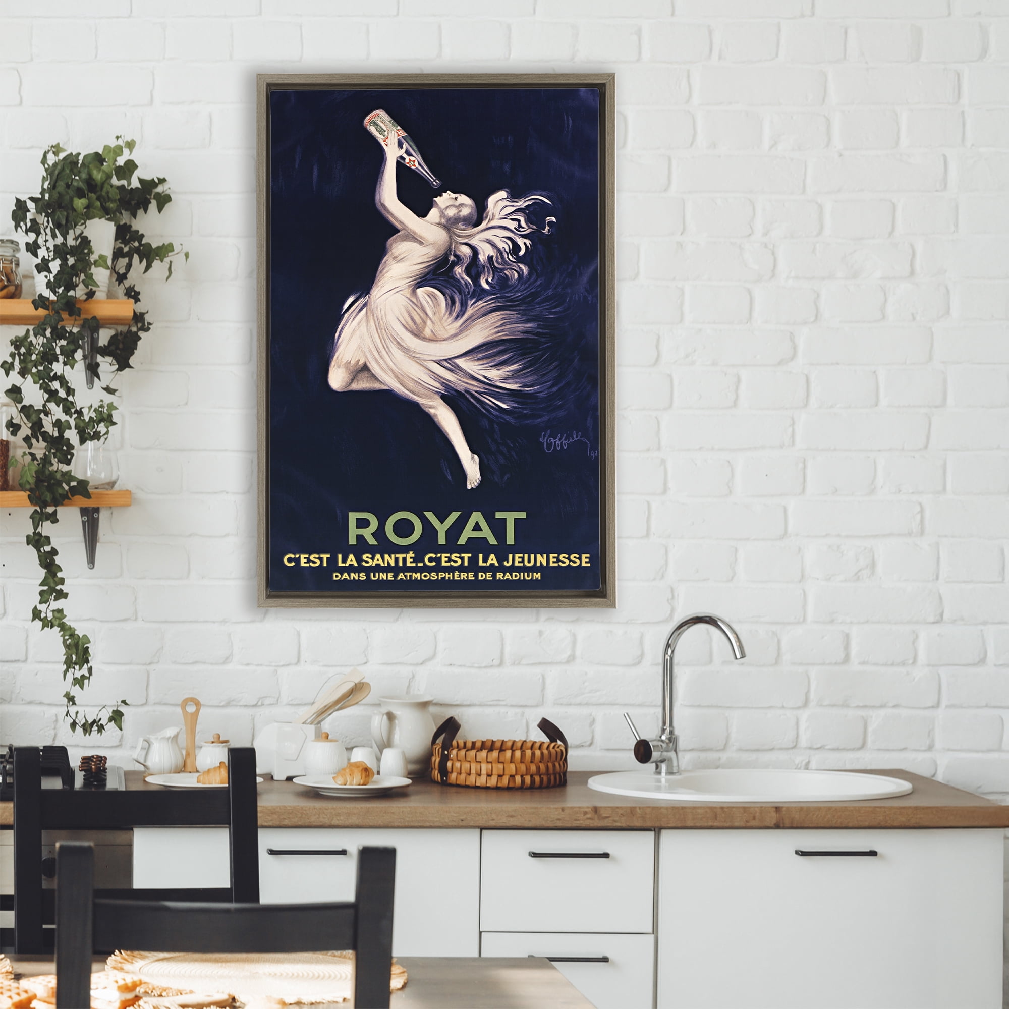 Stupell Industries Royat 1923 Advertisement Brown Framed Floater Canvas Wall Art, design by Leonetto Cappiello