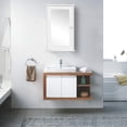 thumbnail image 5 of Armario de pared con un espejo, puerta única, organizador de almacenamiento multiusos, estantes, muebles para el hogar, acabado blanco brillante, 5 of 5