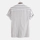 thumbnail image 4 of Eres Más Que una Camisa de Puntuación de Prueba, Impresión de Rayas de Botón Casual de los Hombres, Camisa de Blusa de Manga Corta, 4 of 6
