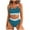 Light Blue, variant on Womens High Waisted Bikini Sets Sporty 2 Piece Swimsuits Color Block Full Coverage Modest Tummy Control Bathing Suits Green S