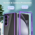 thumbnail image 4 of GALAPROX Samsung Galaxy Z Fold 5 Case, Clear Slim Lightweight Electroplated Frame Cover -Purple, 4 of 6