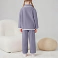 thumbnail image 3 of Jalioing Girls 2 Piece Lounge Set Cute Button Down Shirt and Pants Pajama Set Comfy Sherpa Fleece Sleepwear, 3 of 6