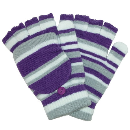 Xcr Womens Mitten - Grand Sierra Women's Striped Convertible Mitten to Glove
