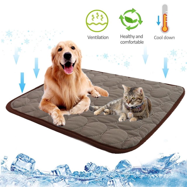 Alfombril de refrigeración para perros y mascotas, almohadil de refrigeración , almohadil de refrigeración para cama, alfombril de marrón S Colco Cojín de enfriamiento