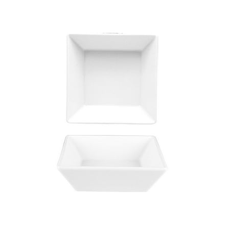 Merid 5.5" x 5.5" x h:1.75" 14 oz. Square White Porcelain Bowl (Set of 4)