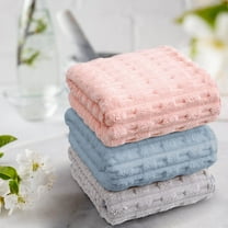 JOGZMZ 14x30 Inch Velvet Bath Towels 3 Pack - Super Soft & Absorbent Face Towel Set for Kids, Boys Girls Teens, Spa Gym Beach Home Use