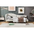 thumbnail image 5 of New Twin Size Upholstered Daybed with Headboard and Armrest, Support Legs, Beige, 5 of 8