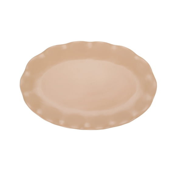 Just Feed Me by Jessie James Decker Ceramic Oval Serving Tray, Nude