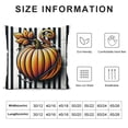 thumbnail image 5 of Orinice Decorative Throw Pillow Cover Square Size  Fall Black and White Stripe Pumpkin Cotton Decor Pillowcase with Hidden Zipper Decor Cushion Covers White, 5 of 5