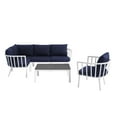 thumbnail image 2 of Modway Riverside 6 Piece Outdoor Patio Aluminum Set in White Navy, 2 of 10