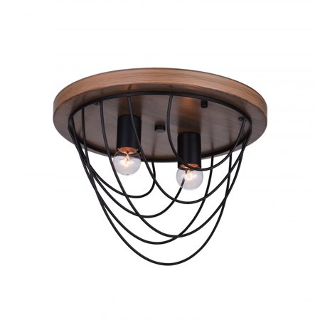 

2 Light Flush Mount with Black finish