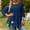 Blue, variant on FDGIU Women's Plus Size Long Sleeve Shirts - Casual Loose Fit Flare Swing Tunic Tops with Ruffle Hem for Spring