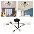 thumbnail image 3 of Modern Ceiling Light Matte Black Finish Retro room lights office Look 6-Light Black+Gold, 3 of 9