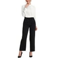 thumbnail image 2 of INSPIRE CHIC Women's Elegant Stand Collar Work Office Long Sleeve Blouse Shirts XL White, 2 of 6