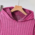 thumbnail image 5 of mgoYE Girl Clothes Solid Color Fall Winter 2 Piece Outfit for Girls Long Sleeve Hoodie Top Ribbed Pant Set, 5 of 9