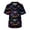 Black, variant on Men's Halloween Scrub Tops V-Neck Short Sleeve Bat Lightning Print Medical Work Shirt with Chest Pocket Comfortable Pullover Uniform for Clinic Black L
