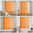 thumbnail image 5 of Orange Ombre Wood Sheer Curtains 72 Inch Length, Light Filtering Voile Curtain Panel, Farmhouse Vintage Gradient Wooden Rod Pocket Drapes Window Treatments for Living Room Bedroom 52"x72", 5 of 9