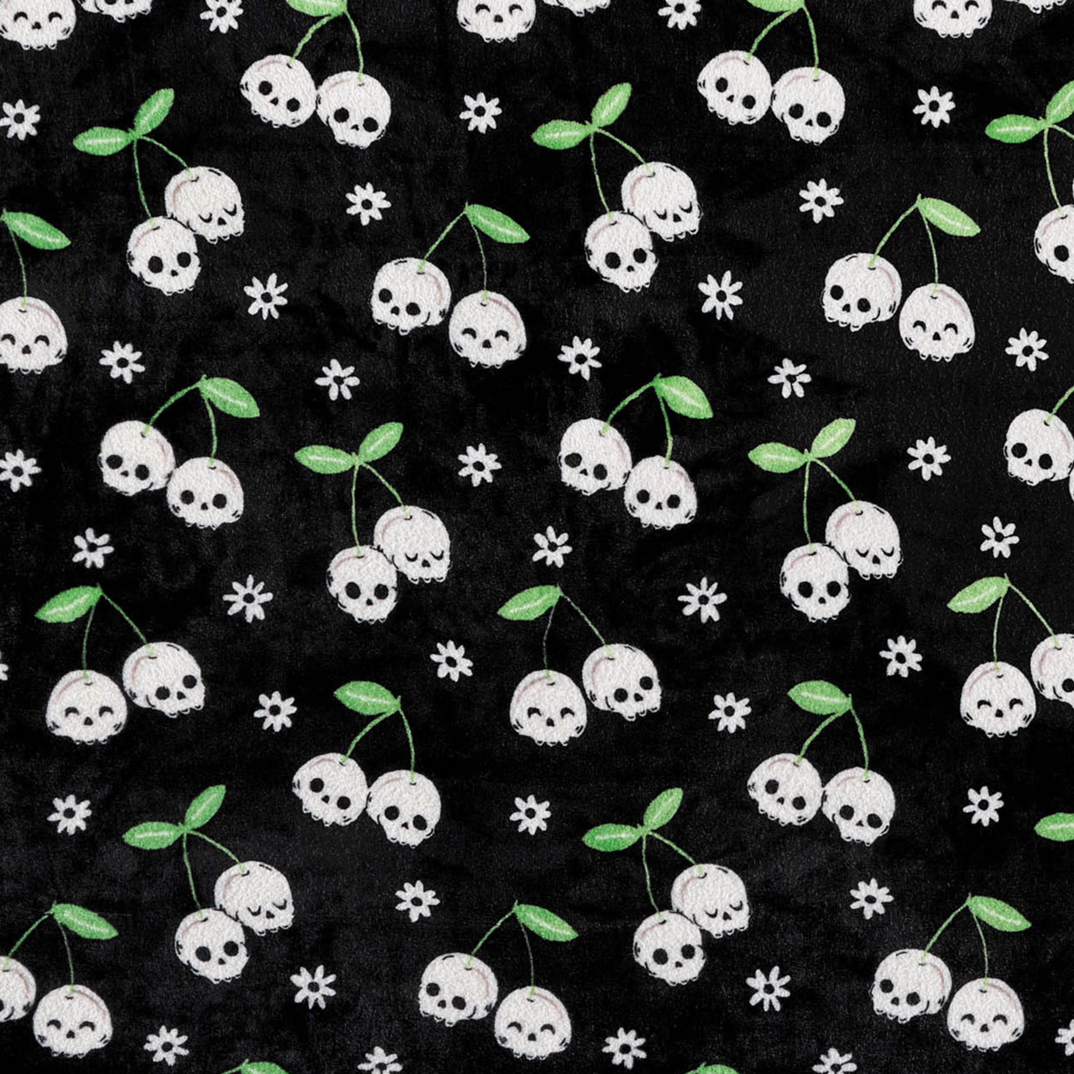Summerween Plush Throw, 50"x60", Skull Cherries