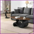 thumbnail image 6 of Space-Saving Nesting 2-Piece Coffee Table Set - Oval & Round MDF Top, Easy 20-Min Assembly, 6 of 11