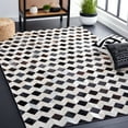 thumbnail image 2 of SAFAVIEH Studio Leather Harry Geometric Area Rug, Beige/Black, 4' x 6', 2 of 9
