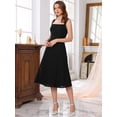 thumbnail image 2 of DARING DIVA Women's Lace Prom Straps Square Neck Sleeveless Midi Dress S Black, 2 of 6