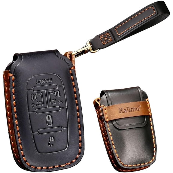 Key Fob Cover Compatible with Chrysler Pacifica 2017-2024 7 Button Keychain Case Holder Protector,1,5 button-Black