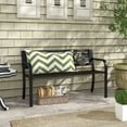 thumbnail image 2 of Outsunny Outdoor Bench with Floral Pattern Backrest, Patio Loveseat, Black, 2 of 10