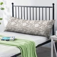 thumbnail image 2 of Body Pillow Cover with Zipper - Grey Embroidery Pillowcase - Decorative Bedding Pillow Case for Bed, Couch, 19.9"x54.8", 2 of 7