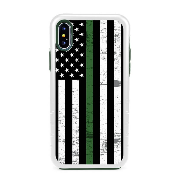 Guard Dog Hero Thin Green Line Cases For Iphone X Xs With Guard Glass Screen Protector White Green Walmart Com