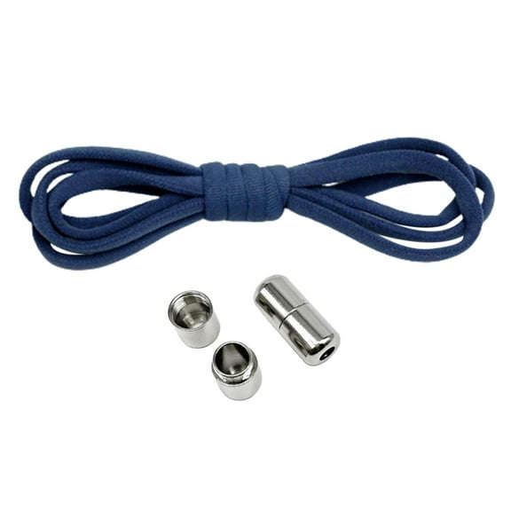 QccHieUs Elastic No Tie Shoelaces No Tie Laces 2 Pcs Quick Laces Half Circle Universal No Navy Blue