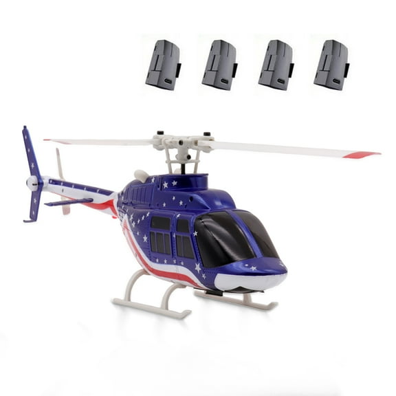 A60 Bell206 4CH Single-Rotor RC Helicopter with Collective Pitch, 1/42 Scale 2.4G 6-Axis Gyro RC Helicopter with Altitude Hold & Optical Flow Positioning - RTF