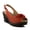 ORANGE, variant on Women’s Doriday Slingback Sandals Peep Toe - Adjustable Buckle Strap Dimensional Flower Design - Comfort Heel Platform Synthetic Upper PU Outsole