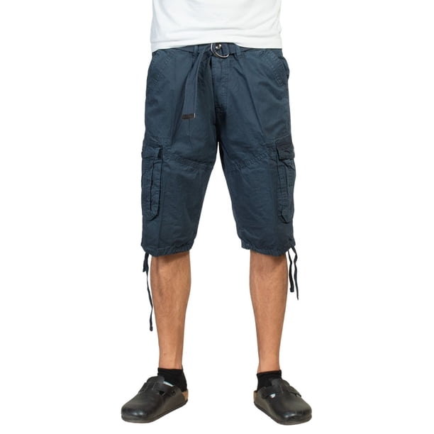 Bermuda cargo para hombre con cinturon y jareta en piernas