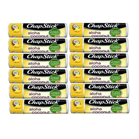 Cold Moisturizing Lip Balm (Chapstick Limited Edition Tropical Paradise Collection Aloha Coconut Flavored Skin Protectant Lip Balm Tube - Great for Moisturizing & Hydrating Chapped, Cracked, Dry Lips – 0.15oz Each, 12)