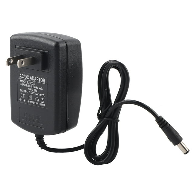 Adaptador de Fuente de Alimentación ANGGREK 15V 2A AC/DC para Consola de Juegos Mini TV Enchufe de EE.UU. Negro