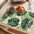 thumbnail image 3 of Palm Leaf Placemats Set of 8 Tropical Plant Country Green Summer Place Mats Indoor Wipeable Table Mats Washable Cloth Dining Table Placemats for Kitchen Holiday Party Home Decor 13x19 Inch, 3 of 9