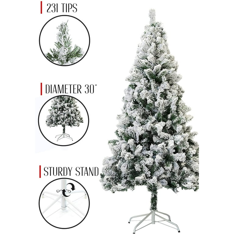 Perfect Holiday 4ft Snow Flocked Artificial Christmas Tree
