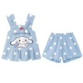 thumbnail image 1 of Sanrio Cinnamoroll Kuromi conjunto de ropa para niñas, camisola con estampado de dibujos animados de algodón para niñas, Top + Pantalones cortos, 1 of 5